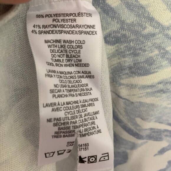 NEW Calvin Klein performance stretch blue white cowl neck athleisure top - Picture 6 of 8